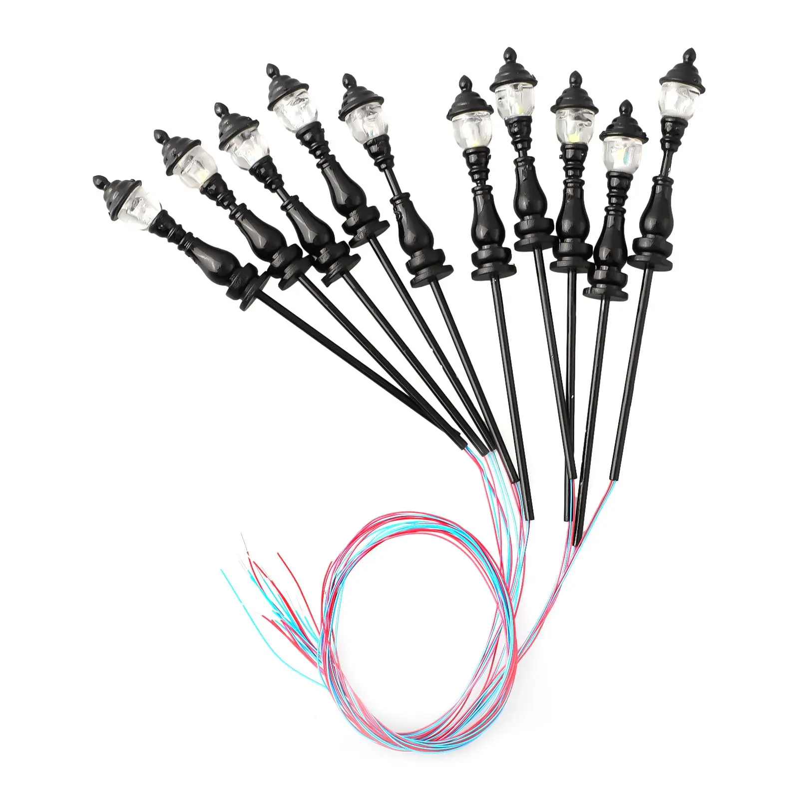 10PCS Complete Lamps With Resistor For 9~18V Operation Model Railroad Train OO/HO Scale Lamp Posts Led Street Light Lamp