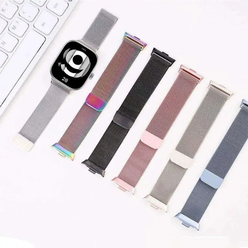 Milanese Loop Strap for Redmi Watch 6 Lite/Active-Watch 4-5-6 Metal Magnetic Buckle Wristband for Xiaomi Mi Band 10-9-8 Pro Belt