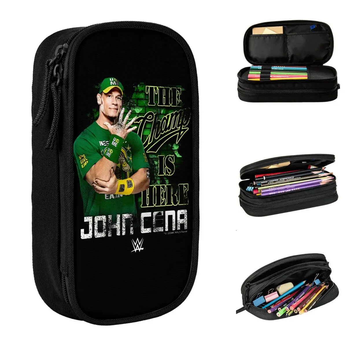 john cena o campeao esta aqui merch pen box grande capacidade acessorios de escritorio wrestler sports pencil box presentes perfeitos 01