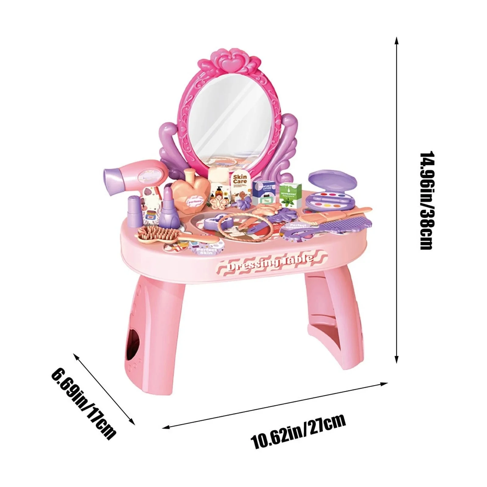 Ensemble de jouets de salon de beauté pour enfants, kit de maquillage de salon de beauté pour filles, trousse de maquillage pour enfants, sèche-cheveux, peigne