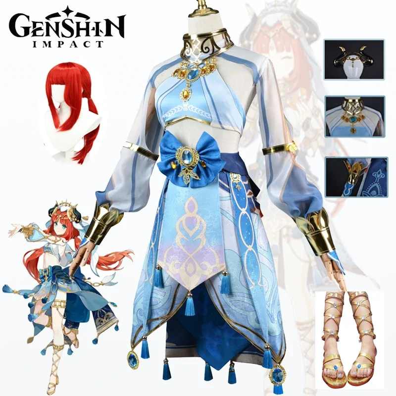 

Nilou Cosplay Costume Game Genshin Impact Dress Up Clothes Full Set Uniform For Women Wig Heat Anmie Suits Halloween Party Suits