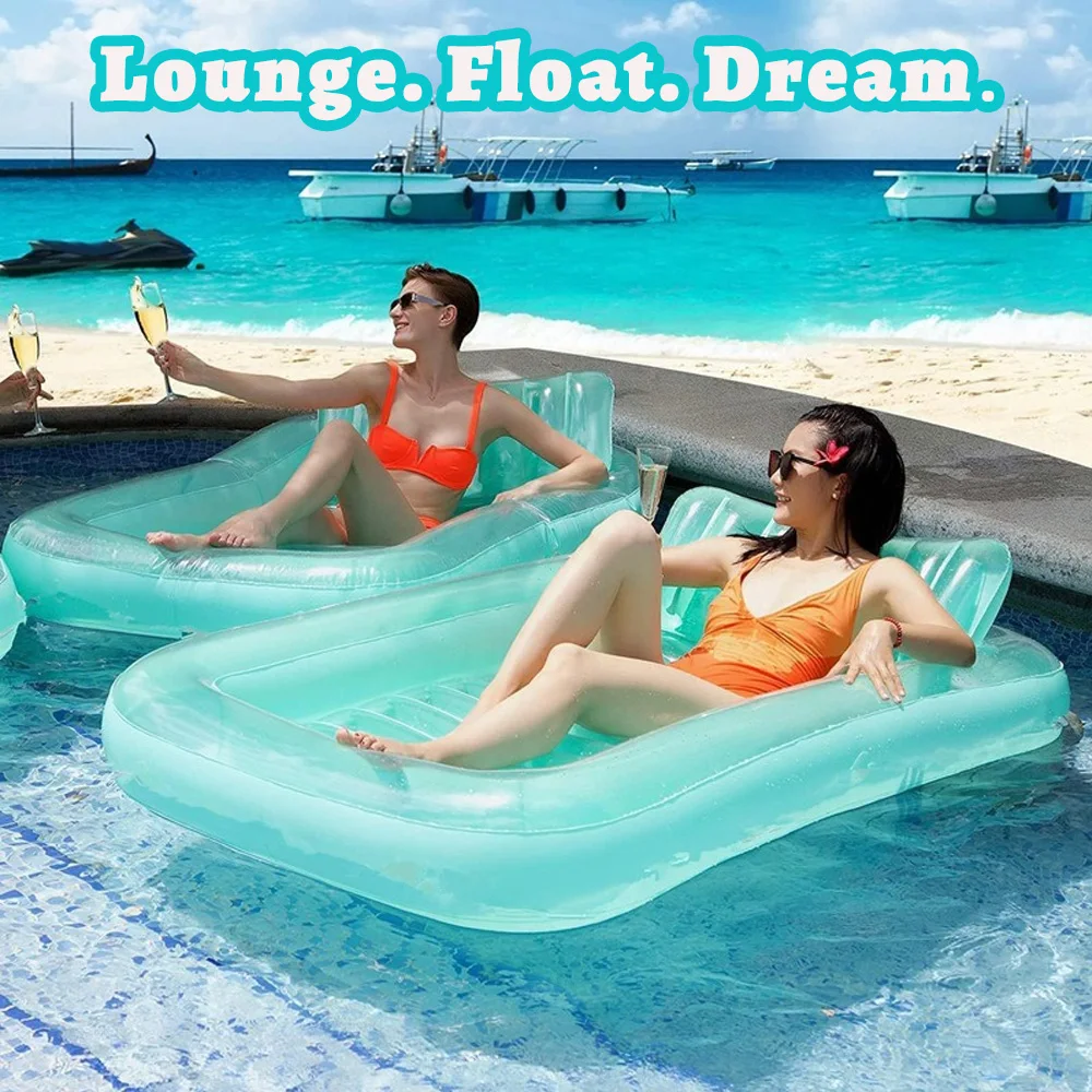 

Inflatable Sunbathing Pool Float – Large Floating Air Mattress Lounge Chair for Outdoor Garden & Pool Relaxation Summer fun