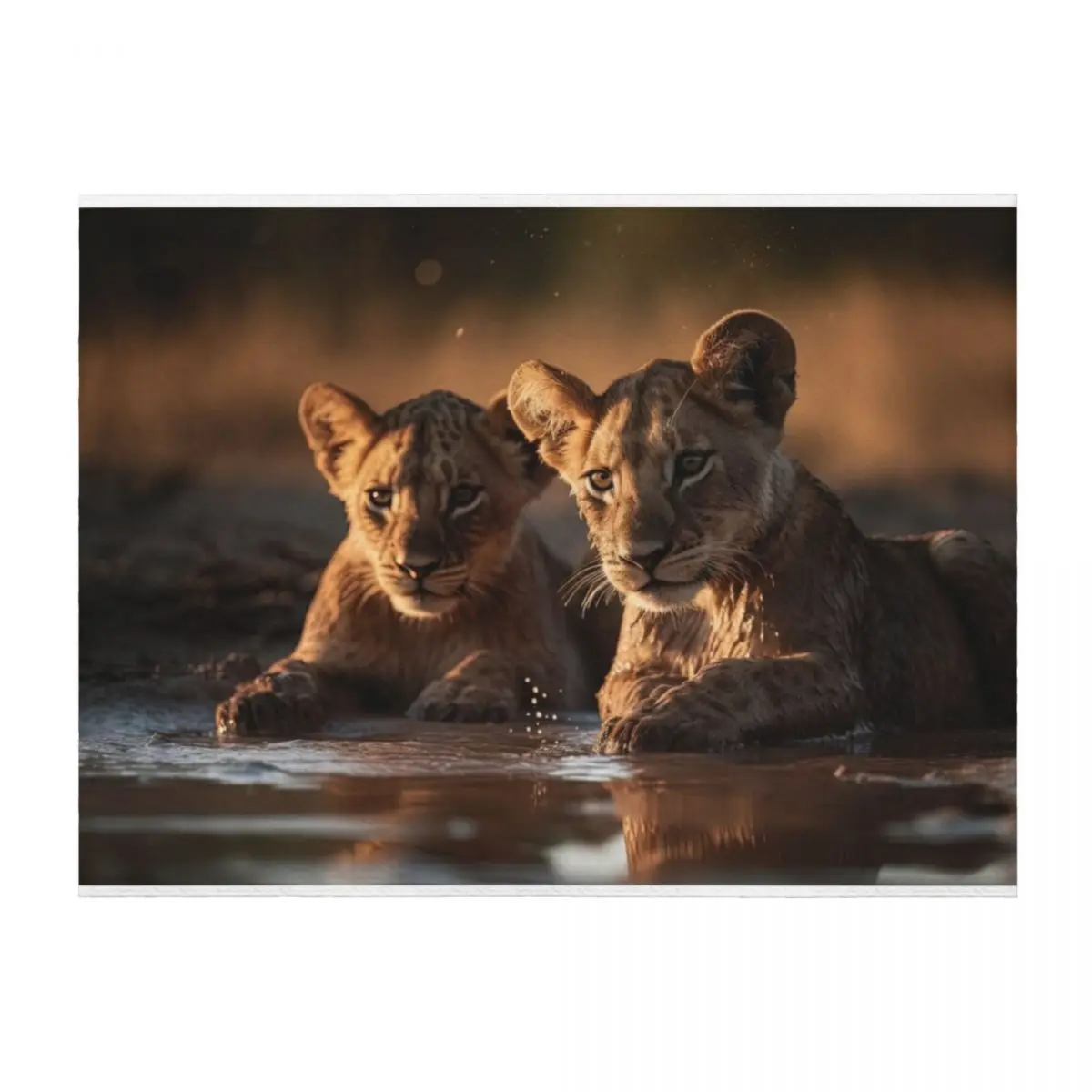 

Cubs In The Mud Throw Blanket wednesday Winter beds Sleeping Bag Blankets For Sofas Blankets