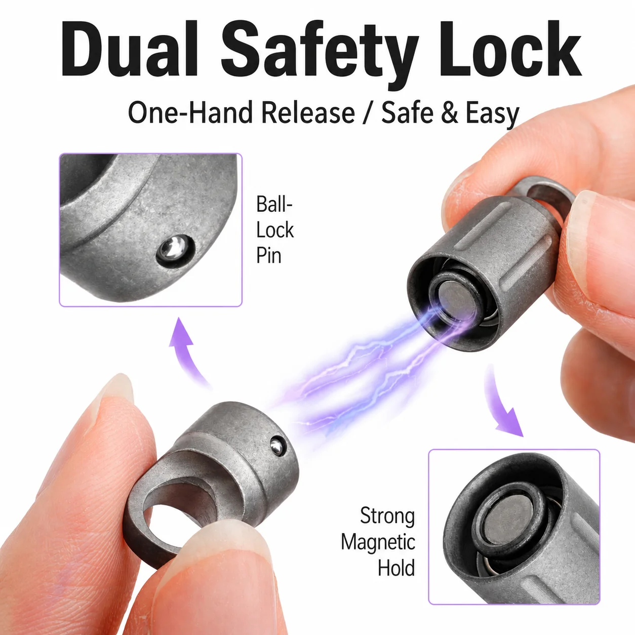 Magnetic Key Buckle Quick Release Magnetic Quick Release Key Chain Titanium Alloy Key Chain Detachable For Birthday Gift Daily