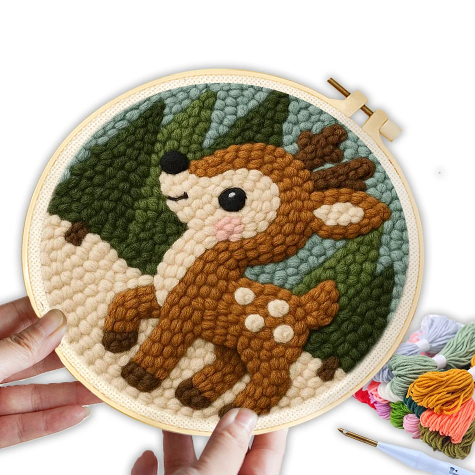GATYZTORY punch needle embroidery package for beginners Cross stitch set Knit Gift Diy Crafts Yarn embroidery kit handmade Arts