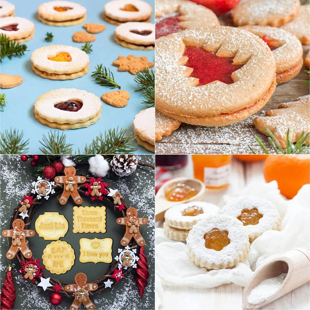 9Pcs Metal Christmas Cookie Cutter Set Pastry Cookie Xmas Tree Gingerbread Snowflake Shape Biscuit Mould Cookie Tools    10312