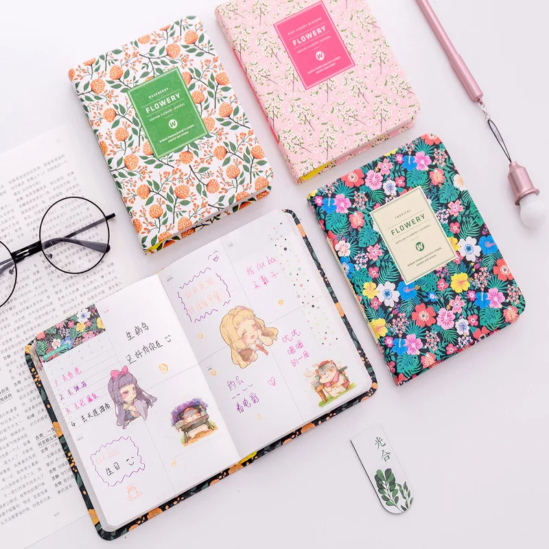 Kawaii Floral Plants Planner Notebook Ins Diary Journal Budget Study Planner Monthly Agenda Schedule Organizer Korean Stationery