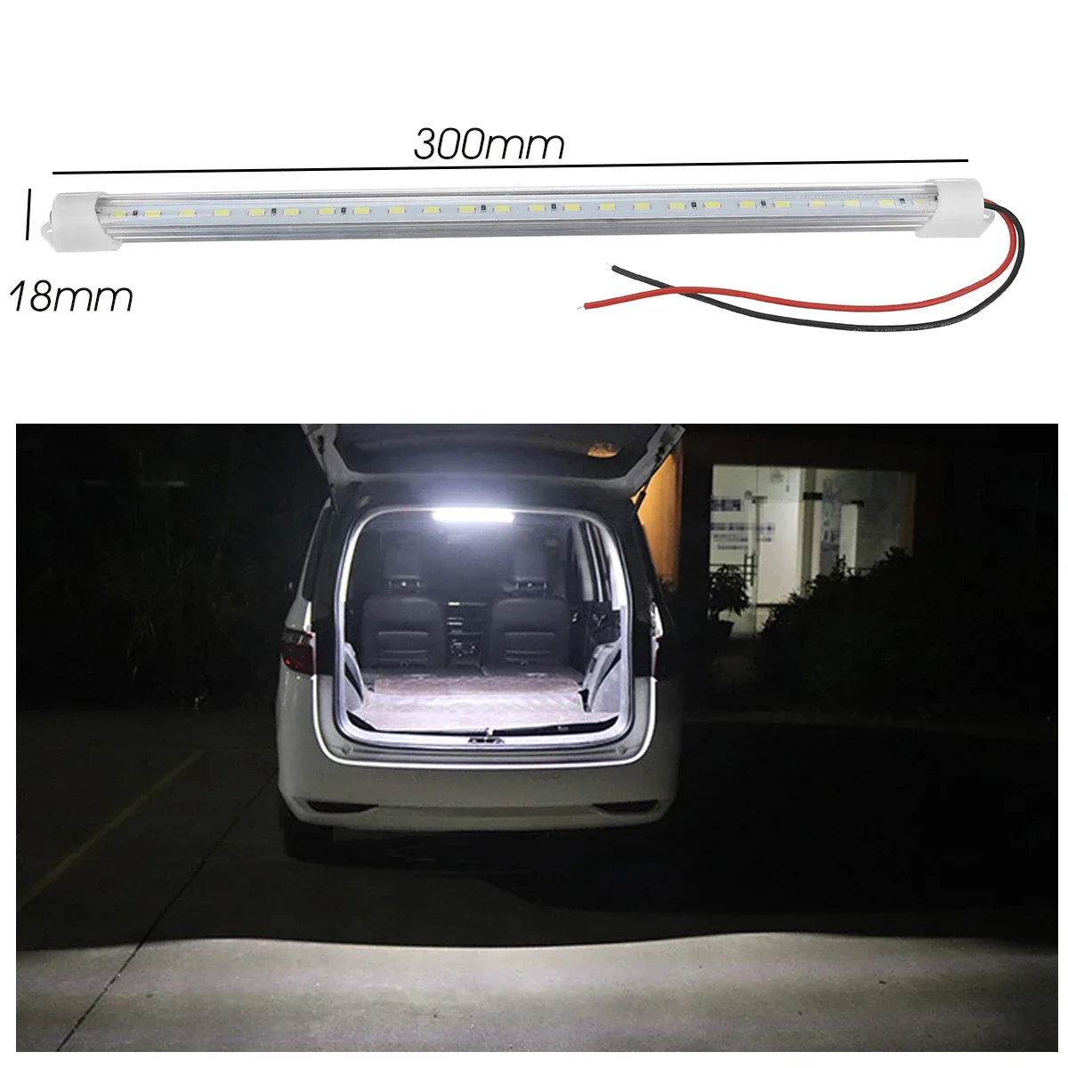 1/2pcs 12V 24V 30cm 24 LED Interior Strip Bar Light Car Van Caravan Boat Truck Trailer lamp For Outdoor Camping Home