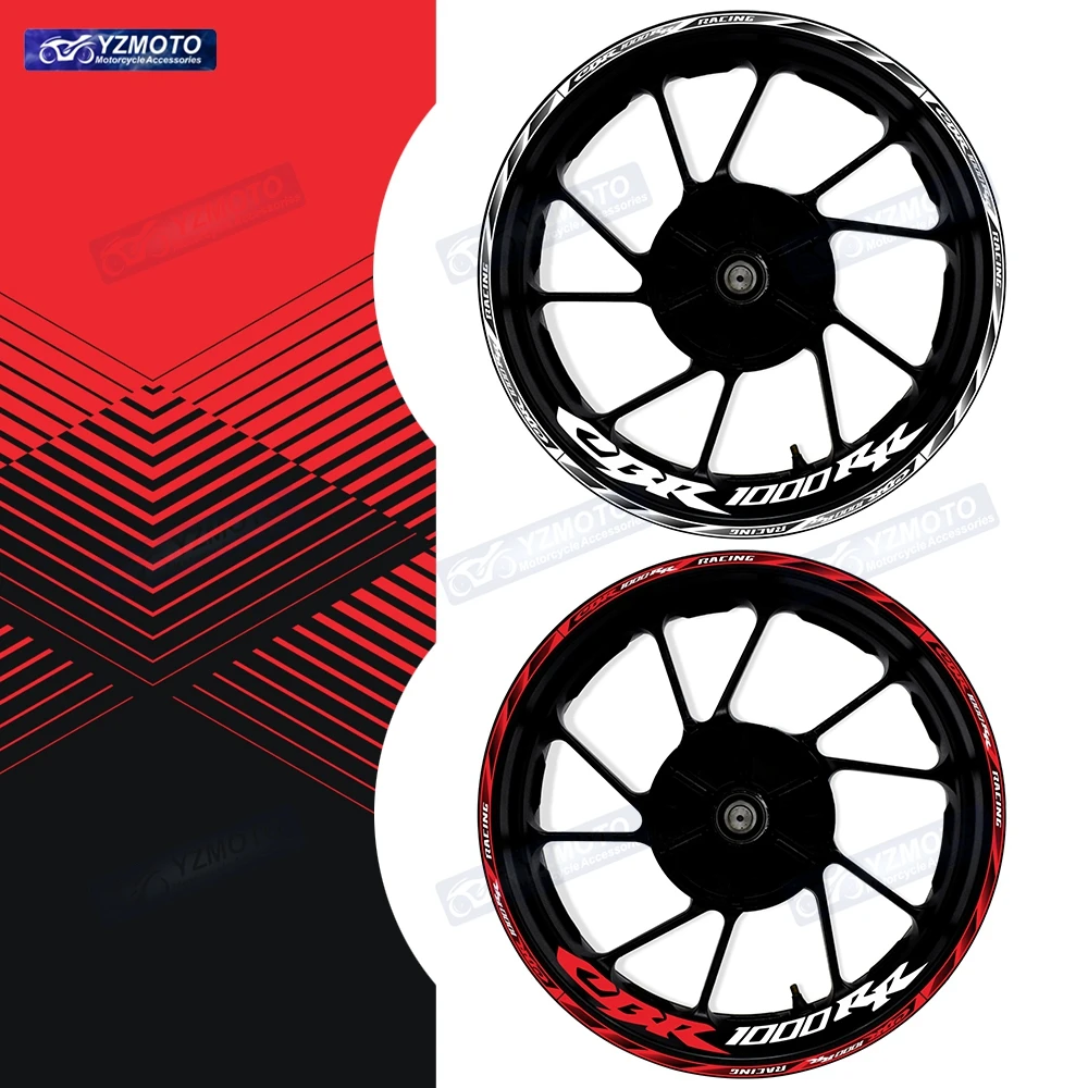 

For Honda CBR1000RR CBR 1000RR Motorcycle 17 Inch Racing Front And Rear Wheel Hub Sticker Reflective Rim Decal Stickers Decorate
