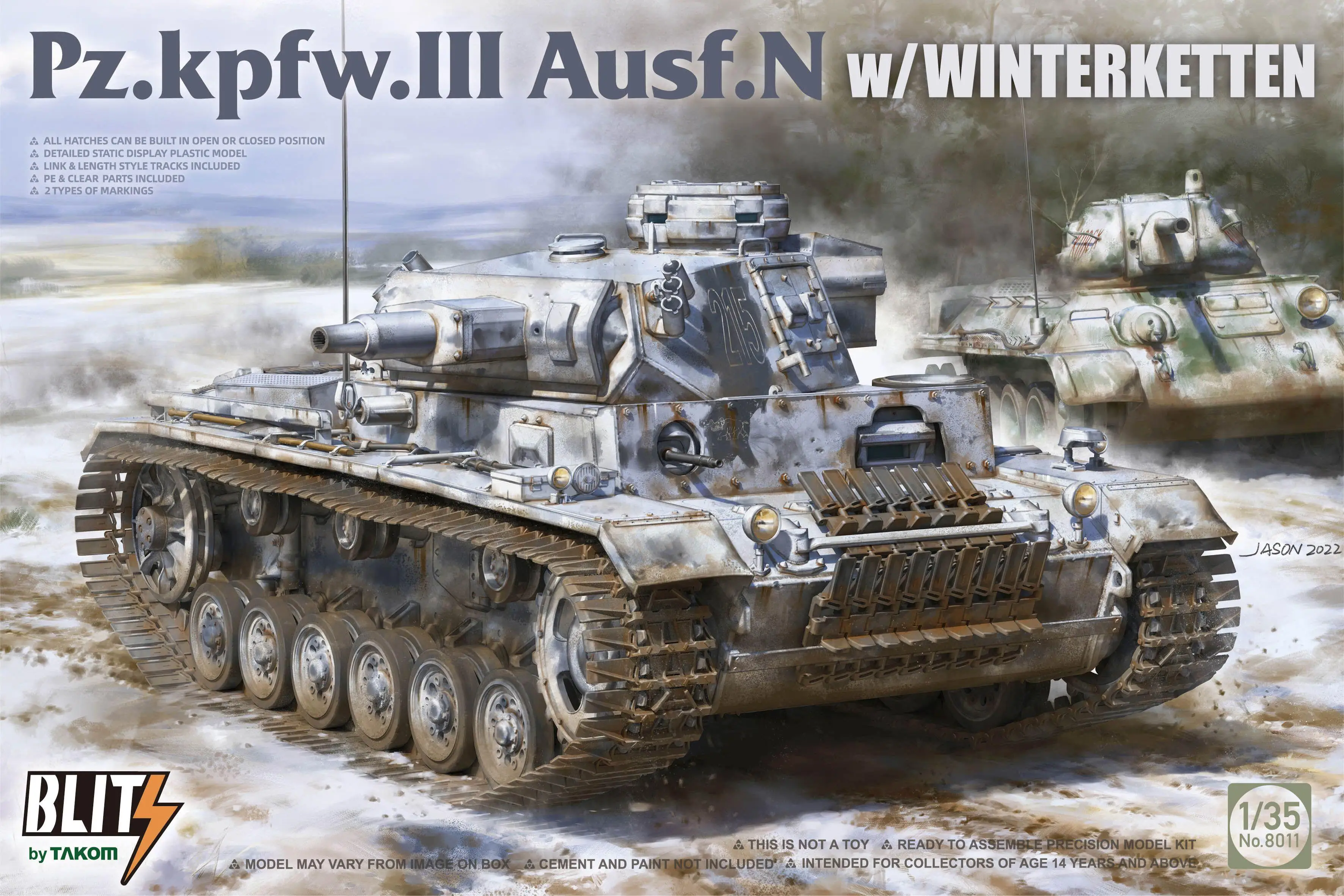 

TAKOM 8011 1/35 Pz.Kpfw.III Ausf.N w/WINTERKETTEN MODEL KIT