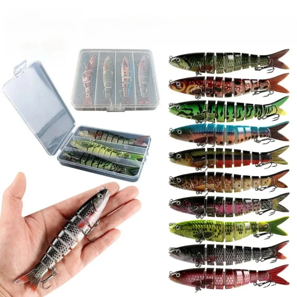 barracuda fishing lures Pro King Blue Captain Chuck's II trout tarpon 5-10PC Multi-Joint Sinking Glide Baits