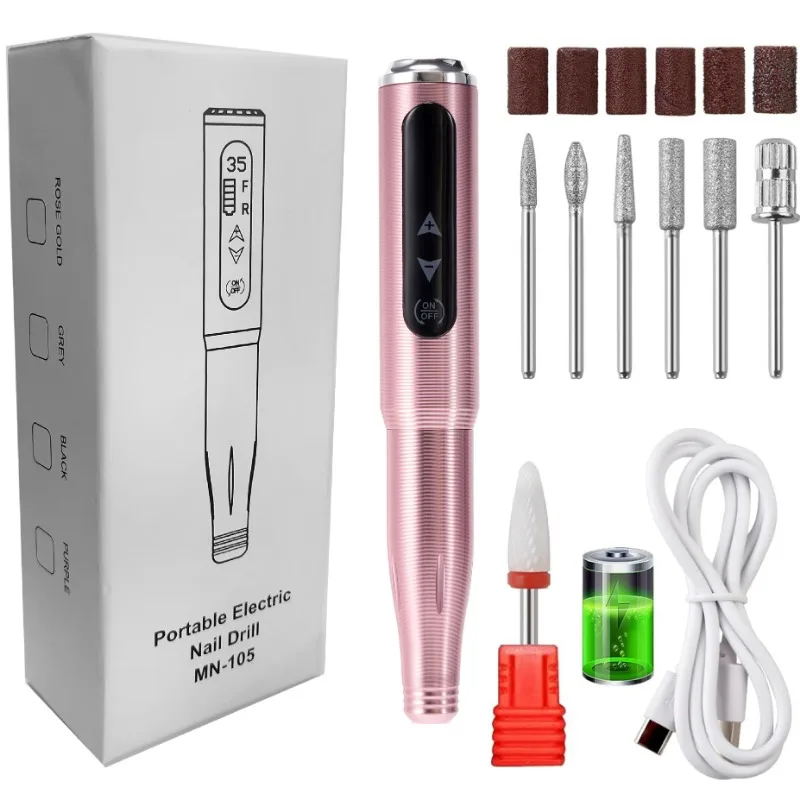 

2024 professional Nail Polishing Pen drill 35000RPM Electric portable handheld nail pen machine