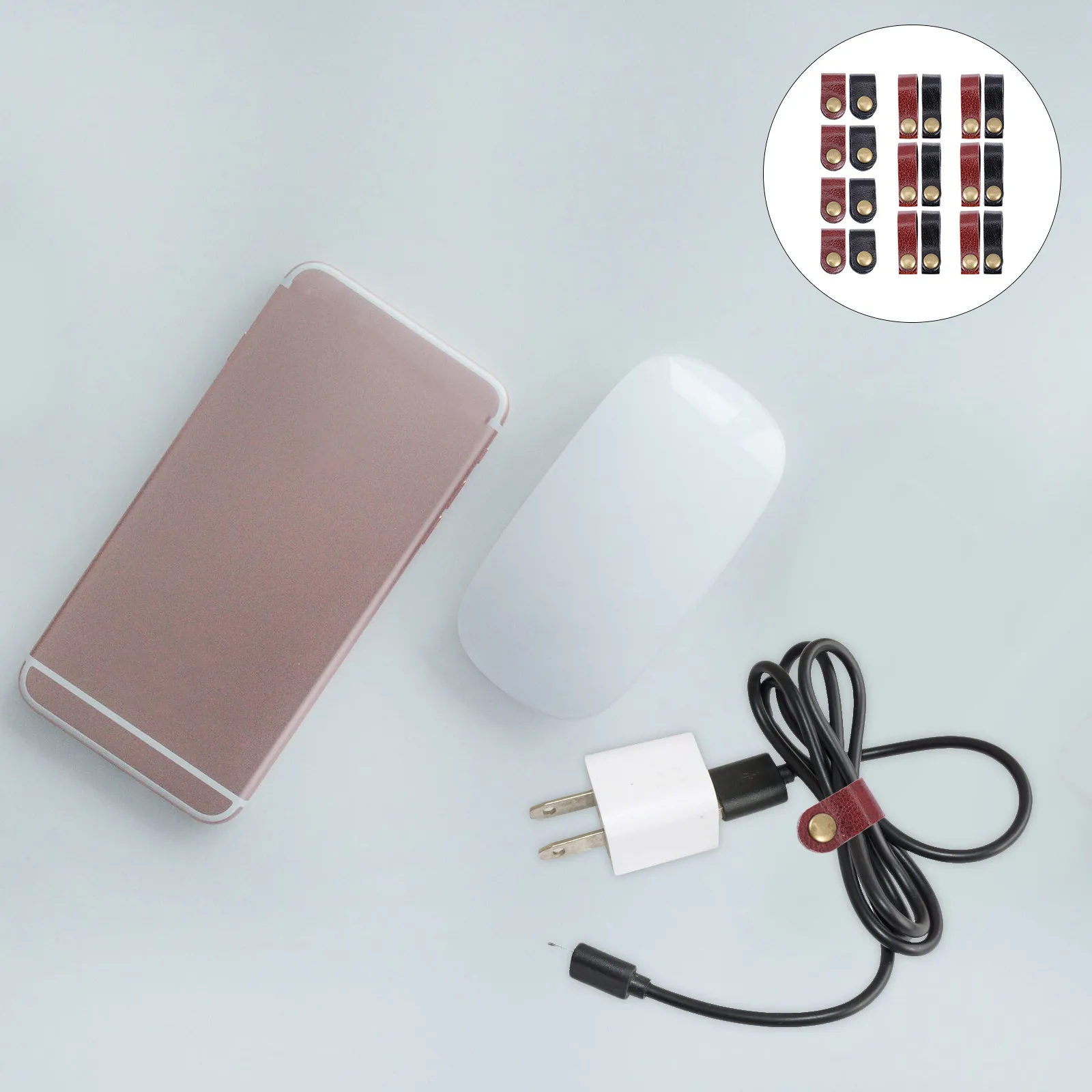 24Pcs Cow Cable Winders Premium Cord Organizers for Headphones USB Data Lines Desktop Travel Tidy Management Clips