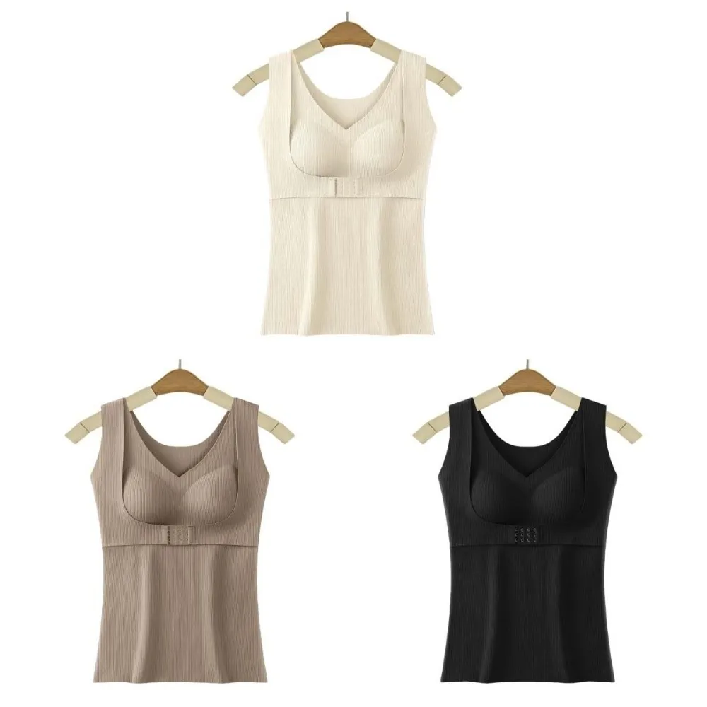 Canotta termica dimagrante modellante senza maniche con coppe imbottite Intimo termico Crop Top Canotte Velluto in pile