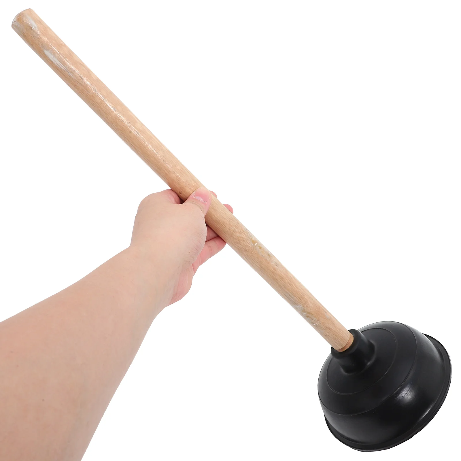 Toilet Unclog Bowl Plunger Bathroom Plungers Tool for Sink Cleaning Anti Clogging Wooden Handle Accessory