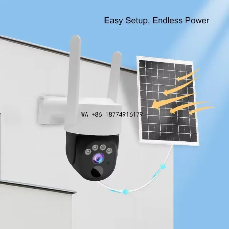 wmwmnu CAT4 4G LTE Solar Powered PTZ Cellular CMOS Sensor, Cloud 1 Year Warranty - Off-Grid Remote Motion DetectionODM OEM