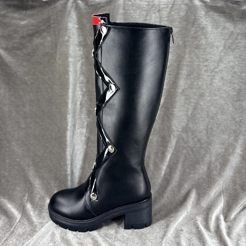 Spiel Göttin des Sieges: Nikke Red Rapi Cosplay Schuhe Lange Stiefel Rapi: Red Hood Outfit Nikke für Hallowmas Karneval Erwachsene Frauen