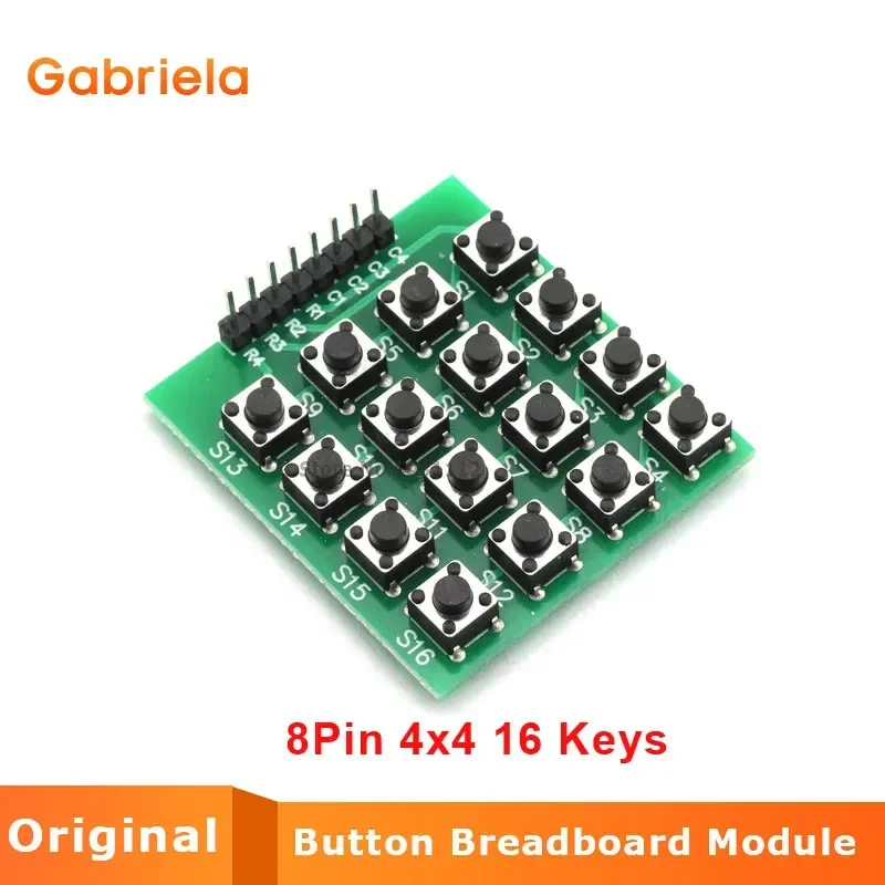 8pin 4x4 Micro Switch Matrix 16 Keys Button Keypad Keyboard Breadboard Module MCU for arduino Diy Kit