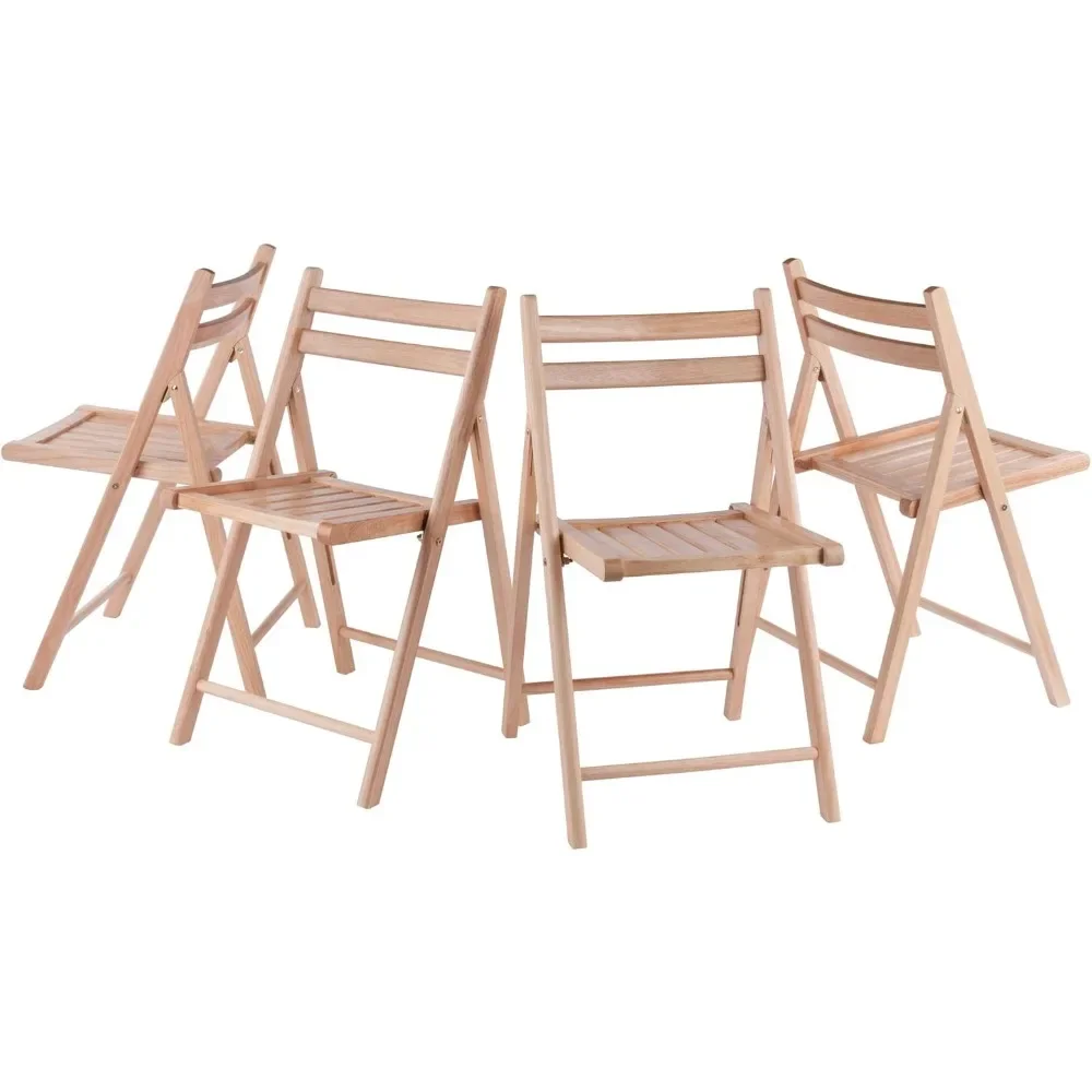 Robin 4-PC Folding Chair Set - Parent, Natural Finish, 4 Piece Set, 19.13