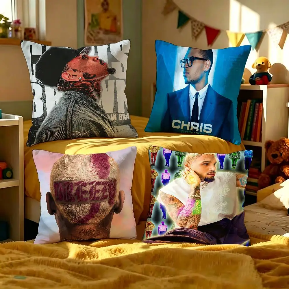 popular singer Chris Brown pillow cover sofa cushion cover home room decoration children gift