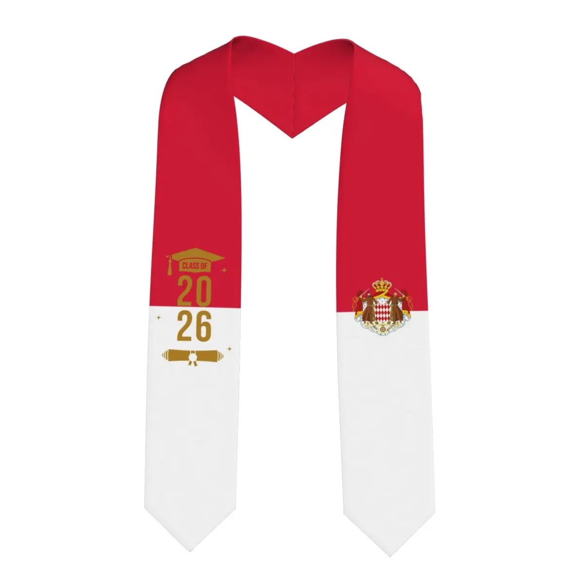 

Выпускная лента-шарф с флагом Монако для выпускников 2026 года, для иностранных студентов, 183 см в длину