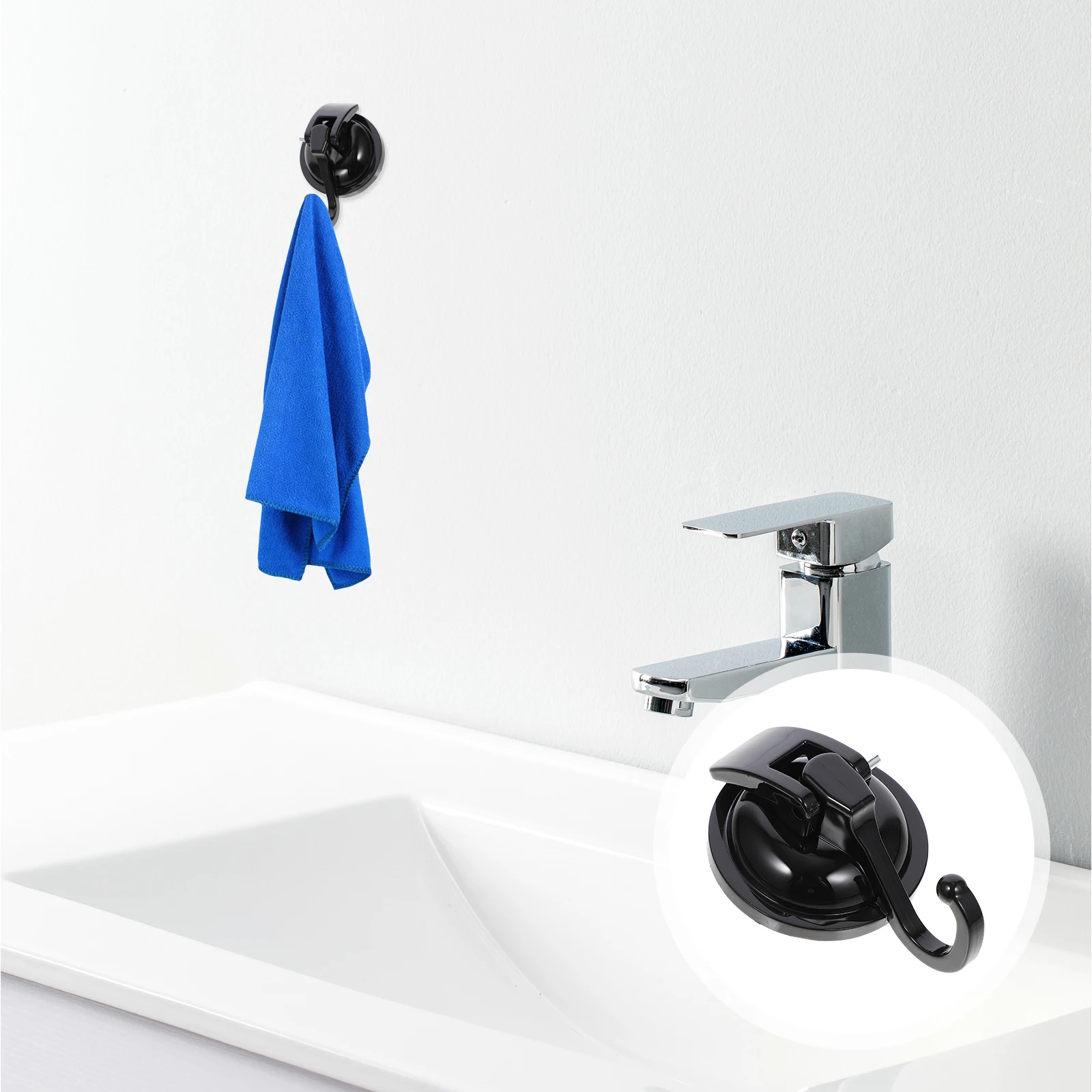 

Suction Cup Hook Reusable Plastic Bathroom Kitchen Wall Hook Hanging Clothes Keys Holder Kitchen Suction Cup Wall Hooks