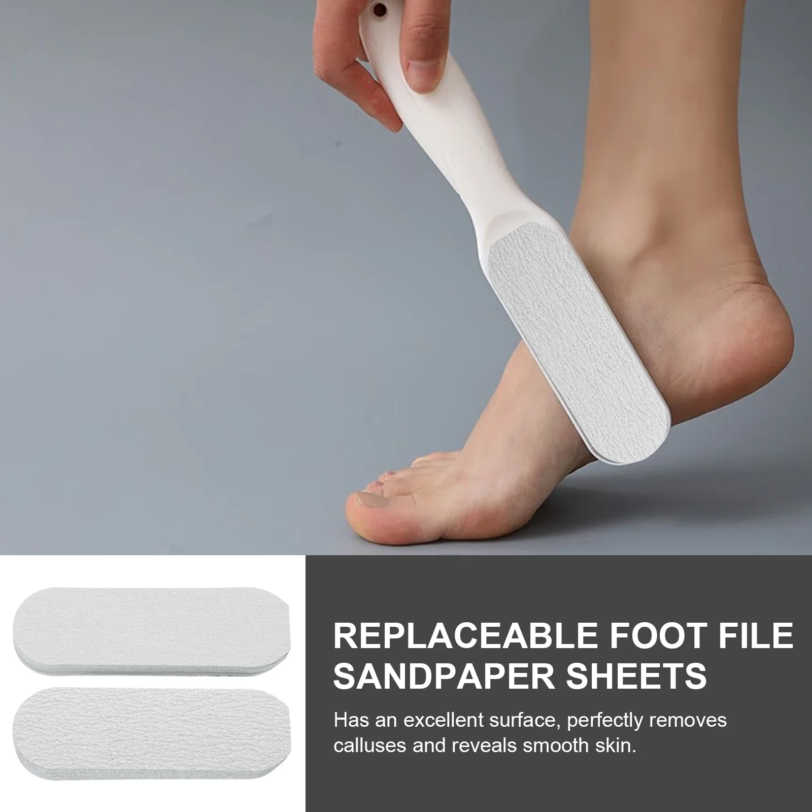 

50Pcs Foot File Refills Self Adhesive Replaceable Sheets Pedicure File Accessories for Daily Use Foot Scrubber Refills