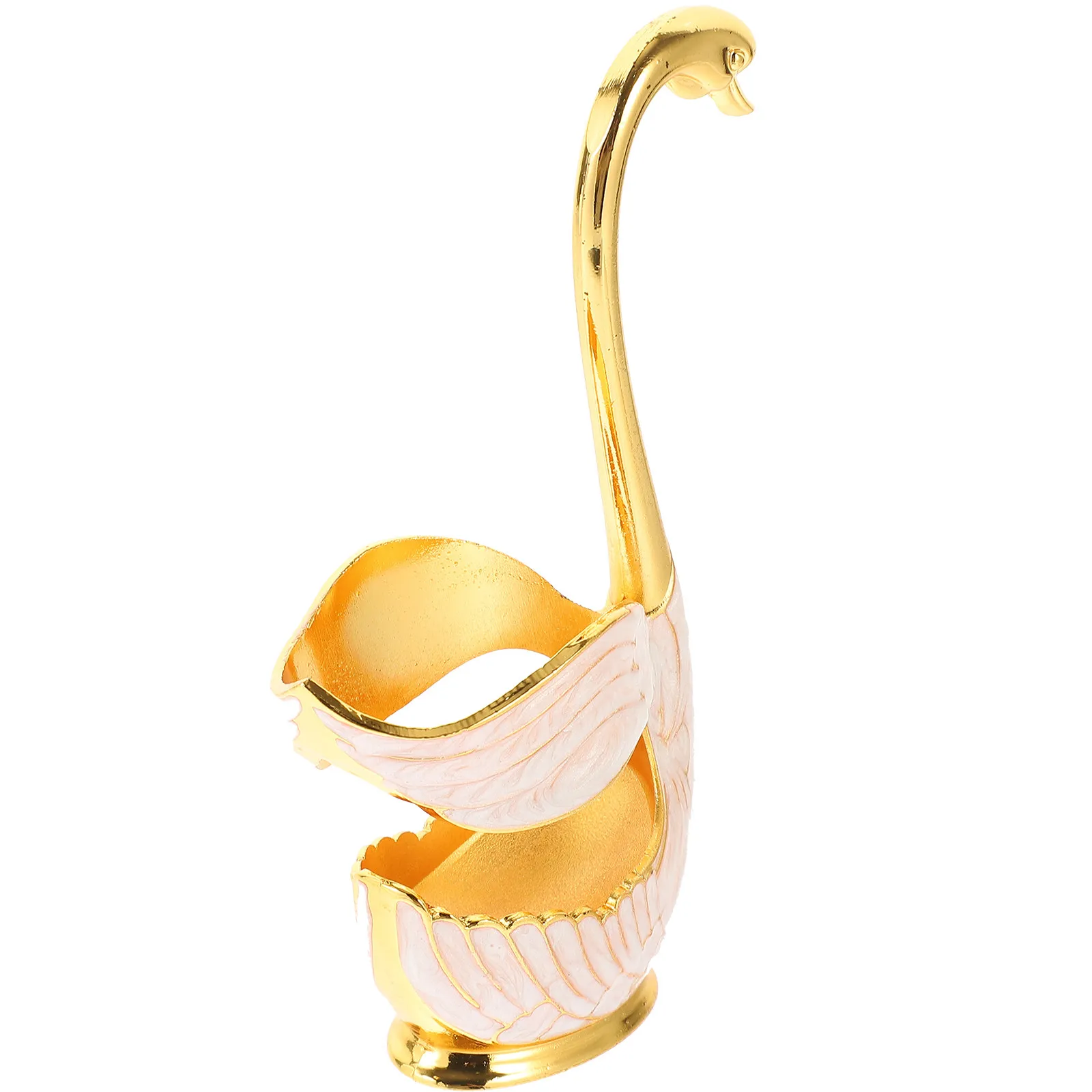 Swan Spoon Holder Dessert Coffee Ice Cream Fork Base Compact Metal Tableware Organizer for Afternoon Tea Party Kitchen Decor