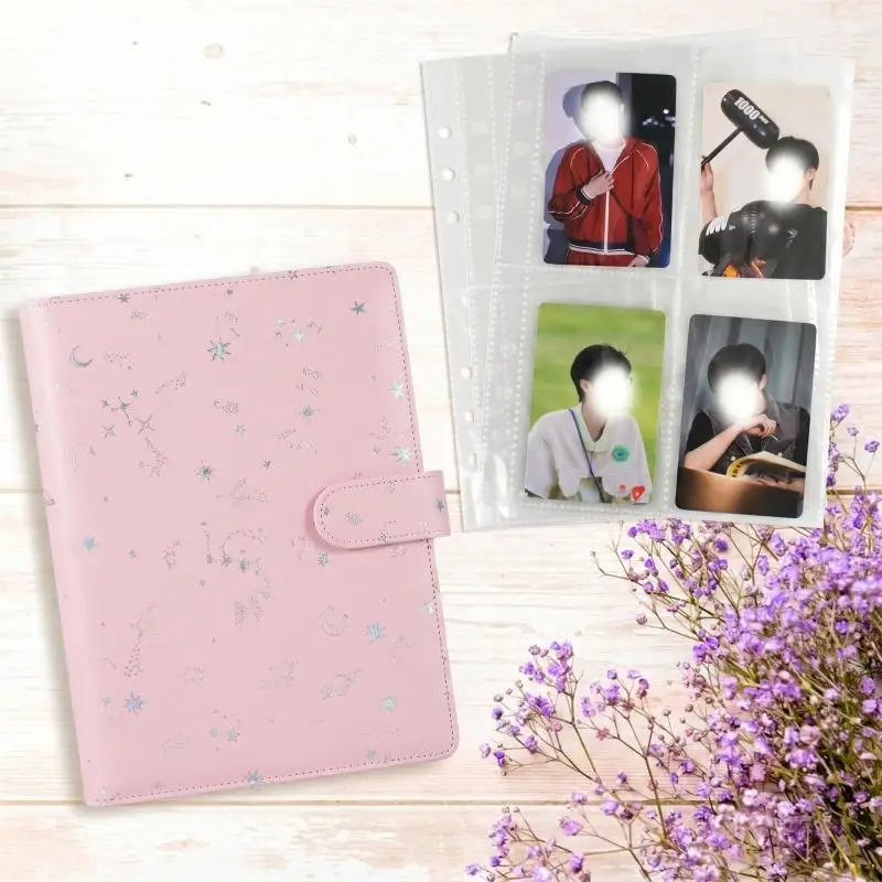Nueva Funda de Cuero PU A5 con Cierre Magnético, Libreta Personal de 6 Anillas para Organizar, Planificador, Fundas para Tarjetas y Fotos