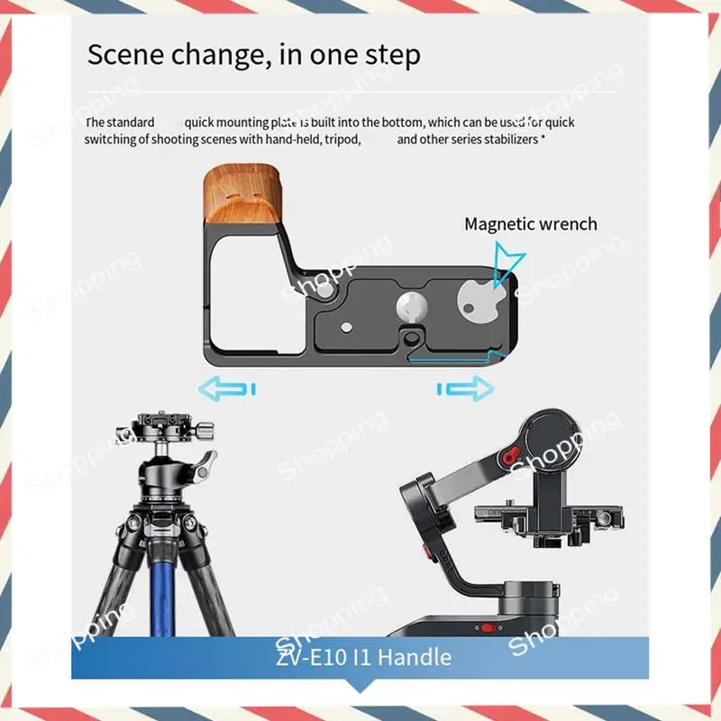 M20K Schnellwechselkäfig für Sony ZV-E10II Kamerakäfig M2 Holzgriff Schnellwechselplatte L-förmiges Zubehör Metallbasis