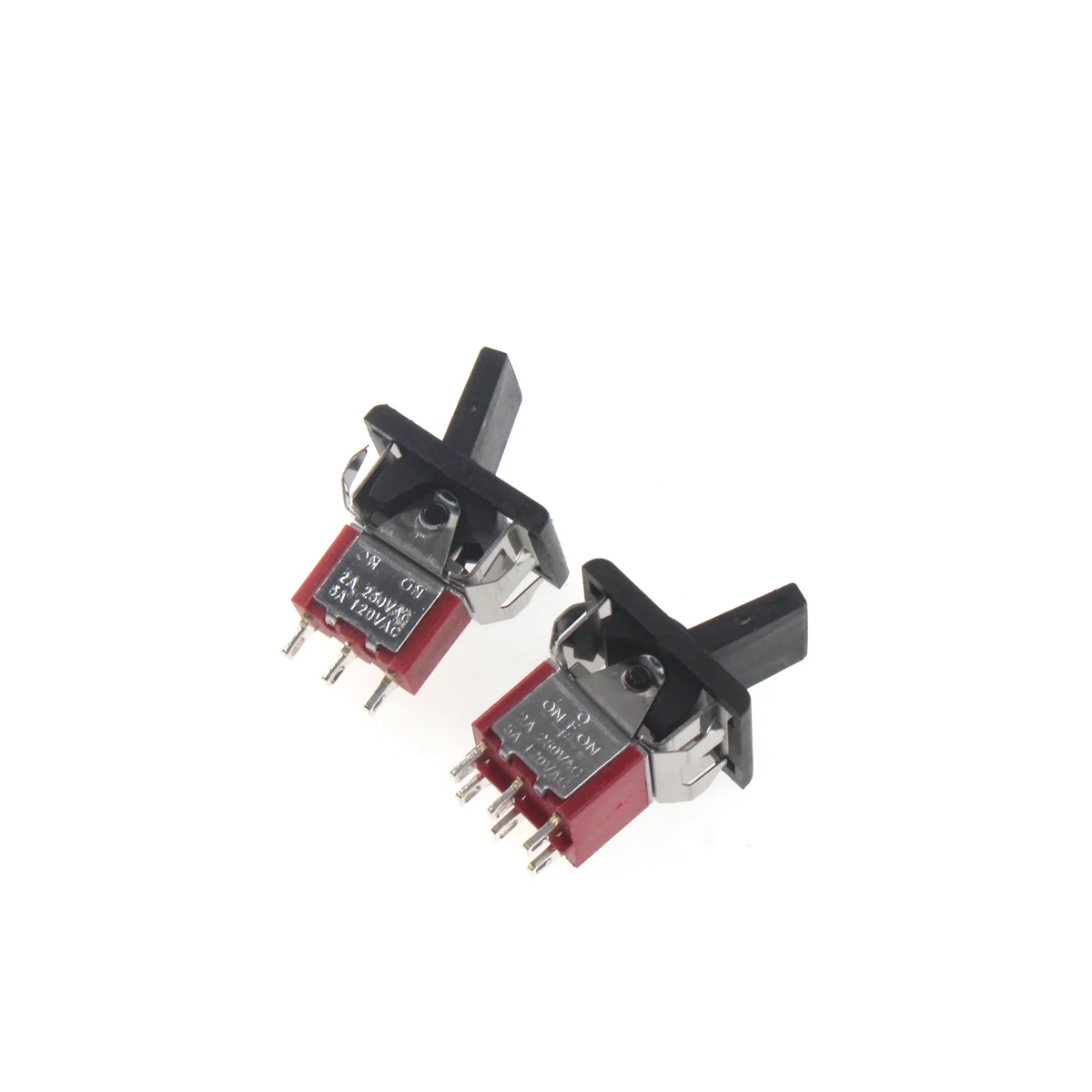 2pcs Equipped with handle toggle switch, alarm switch, double-sided self resetting switch RLS-102 202 123 223