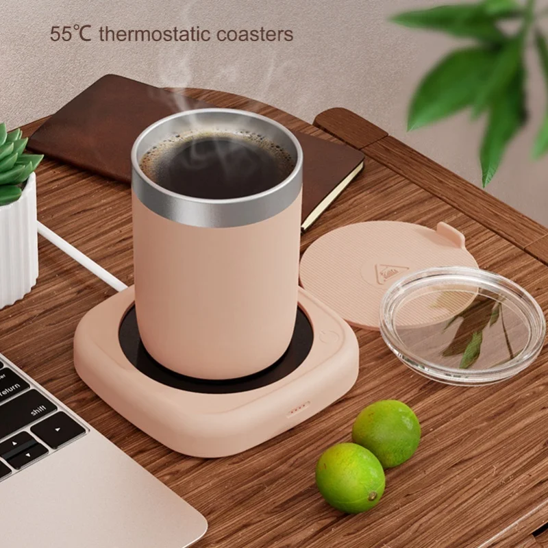Desktop Cup Heater Electric Thermostatic Mug Warmer Auto Shut Off For Coffee Milk Warming