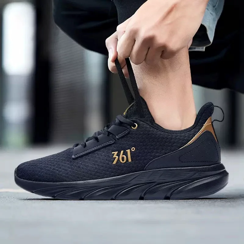 361 Men's Shoes Running Mens Sneakers Air Cushion Sport Shoes Mesh Breathable Black Sport Sneakers Boots