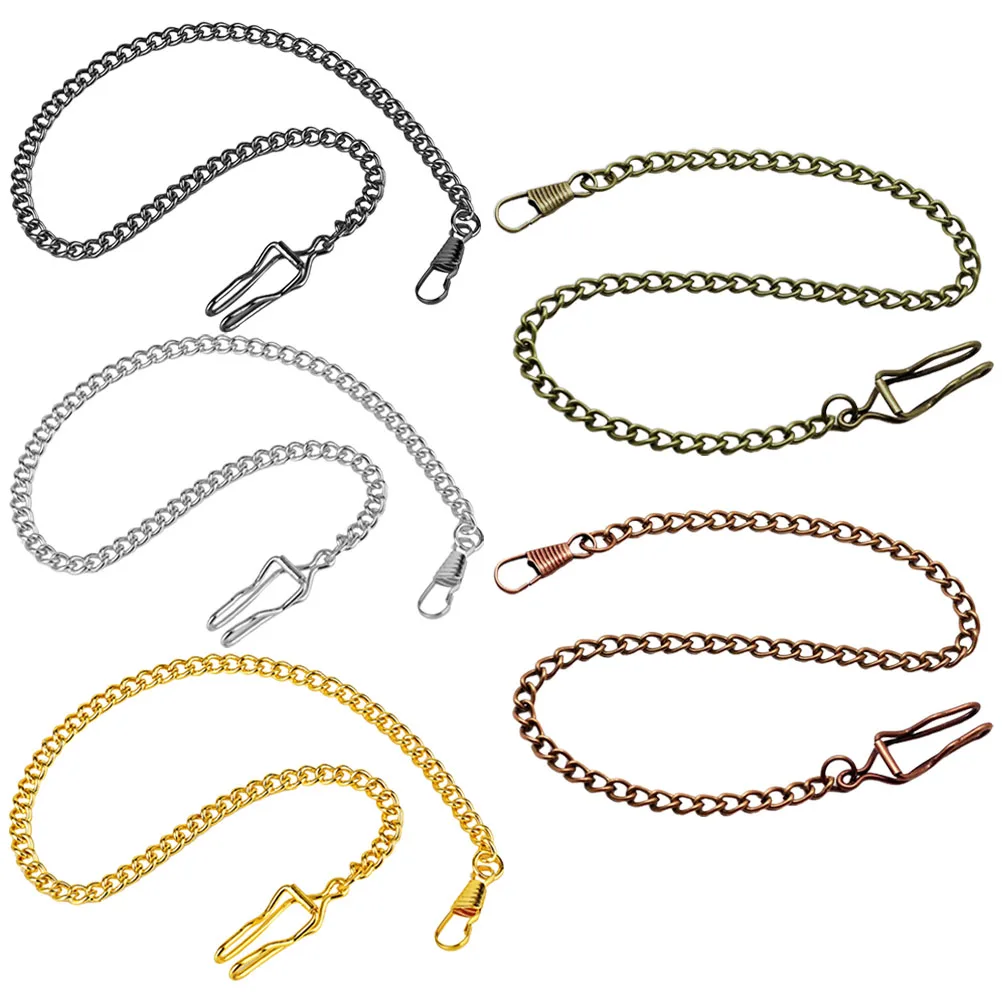 

5 Pcs Replace Bracelet Accessories Man Retro Decor Key Alloy Chains Clip Pocket