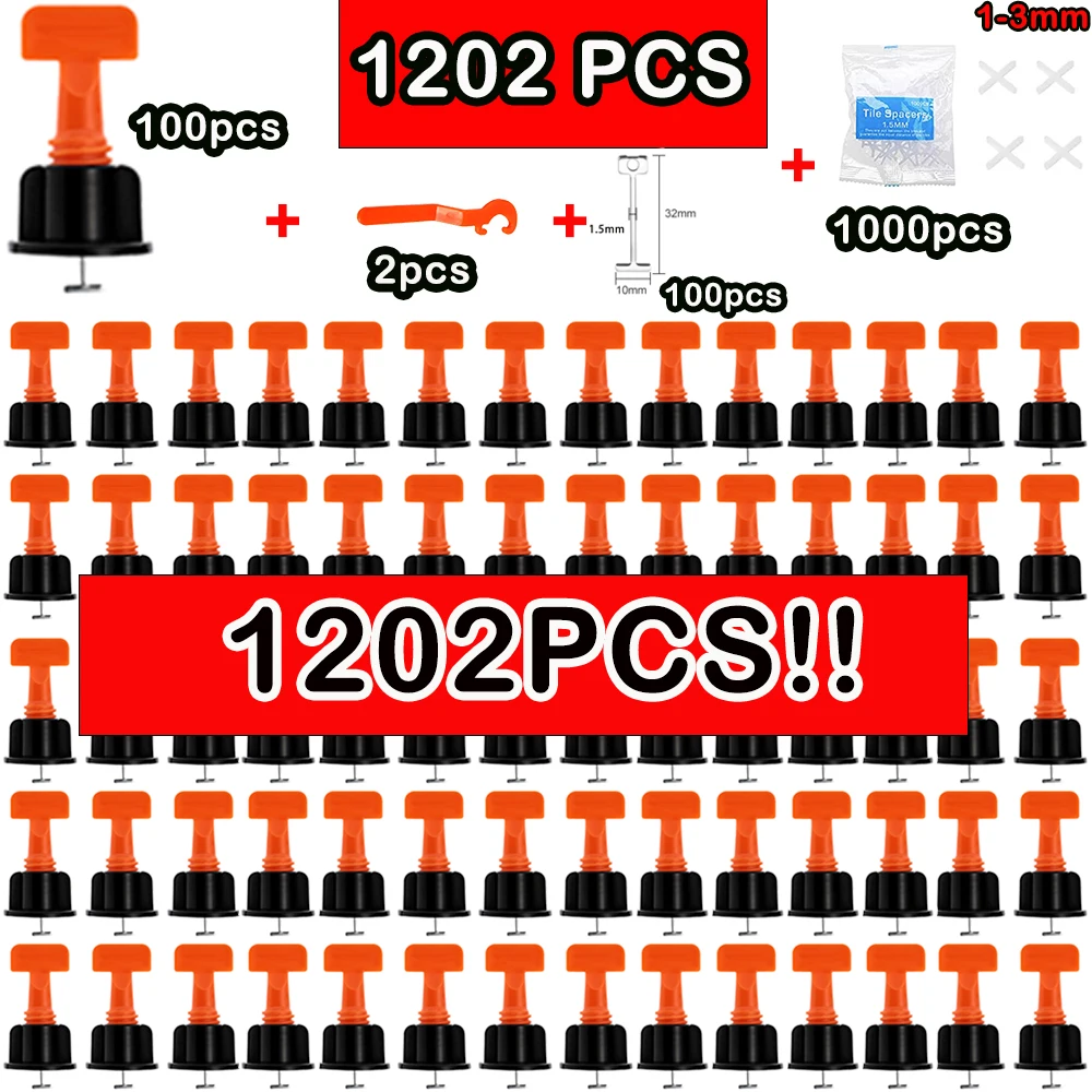 11-1202 Uds. Sistema de nivelación de azulejos de suelo Clips juego de herramientas de construcción nivelador ajustador azulejo pared colocación herramientas manuales localizador espaciadores