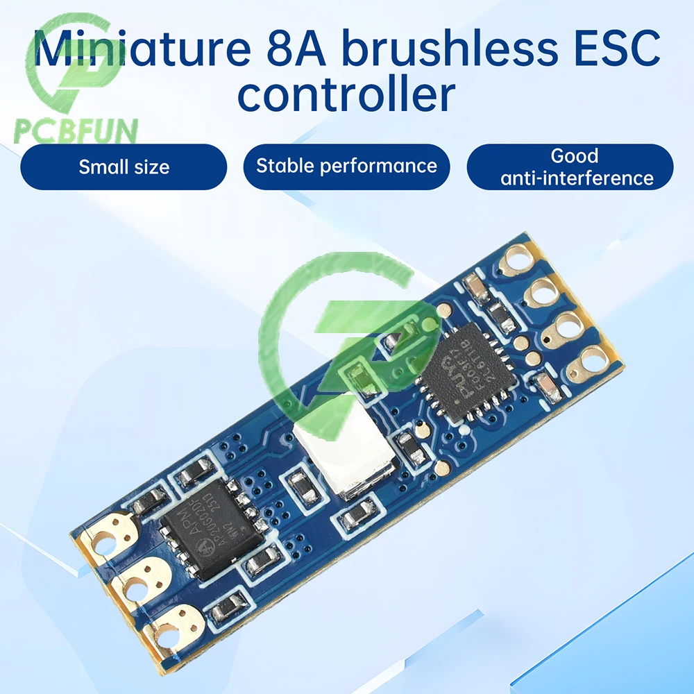 2S-3S DC5V-16V 8A Micro Brushless Motor Driver Board PWM Motor Driver ESC Board DL03 Suitable for 1104 1106 1306 Brushless Motor