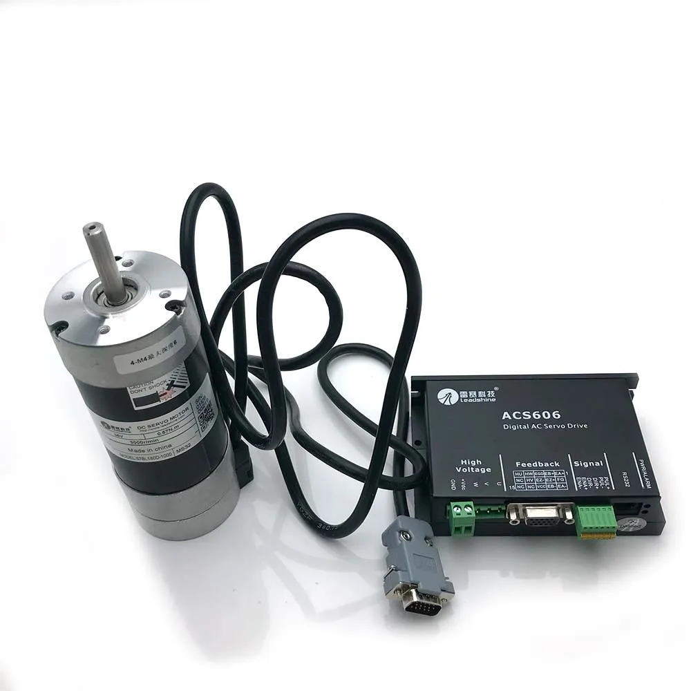 Leadshine 130W DC Brushless Servo Motor+DC Drive Kits BLM57130-1000+ACS606  5.3A 36VDC 0.41NM 3000RPM Pulse Control