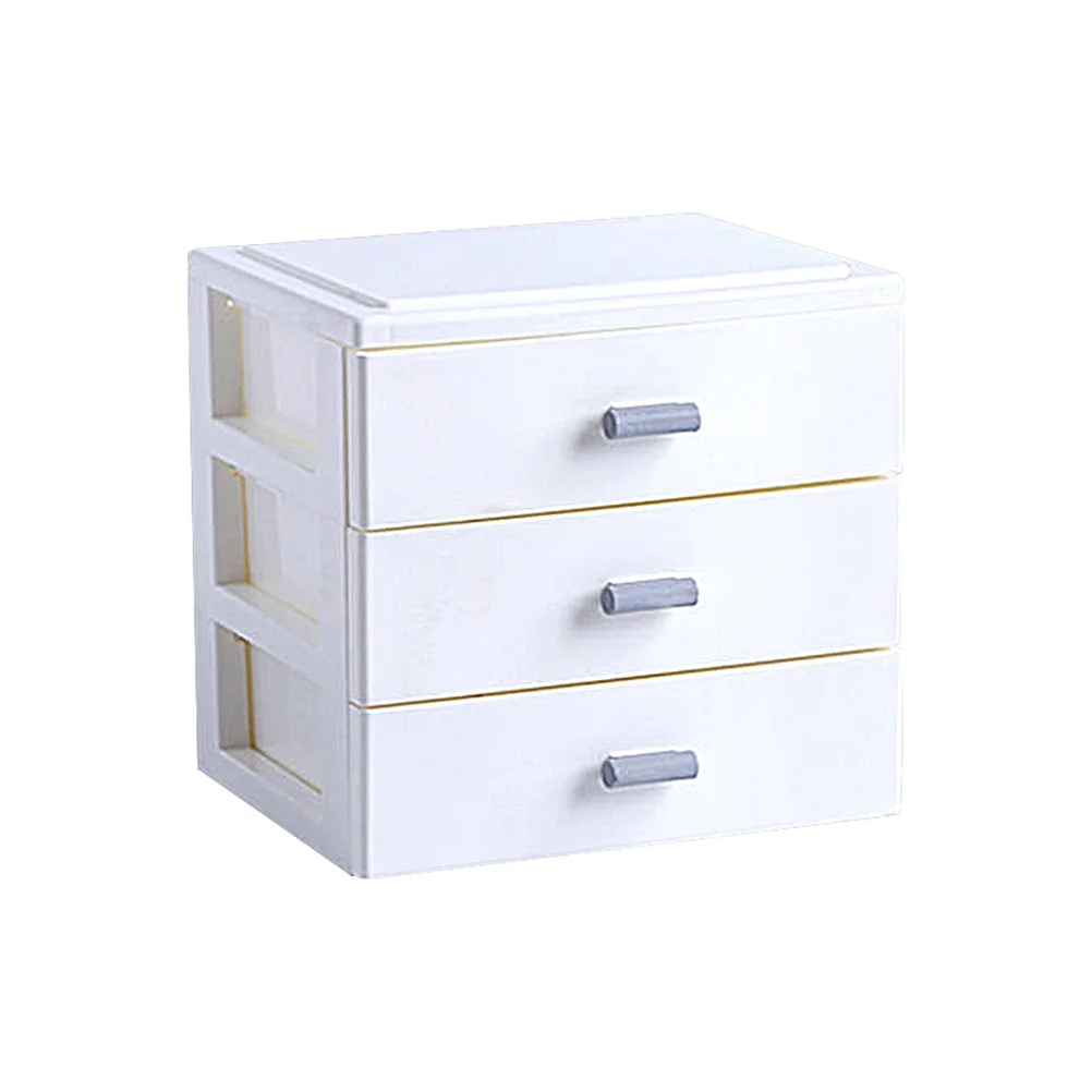 

Three-Layer Desktop Storage Box White Multi-Layer Drawer Type Sundries Organizer Home Office Storage Case Desktop Organizer
