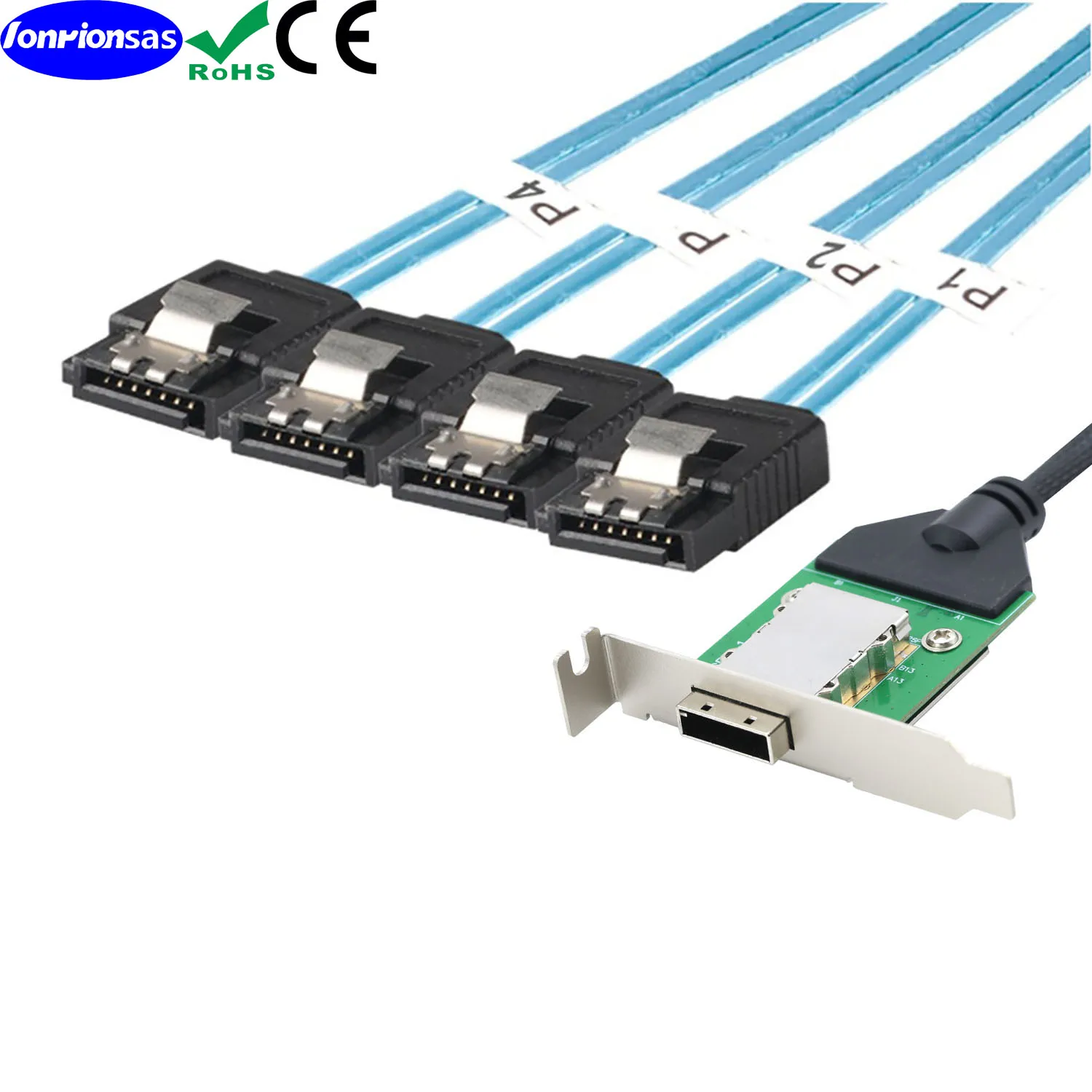 Mini SAS 26Pin SFF-8088 perempuan ke 4 SATA 7Pin kabel Wanita Target/Backplane kabel penghubung