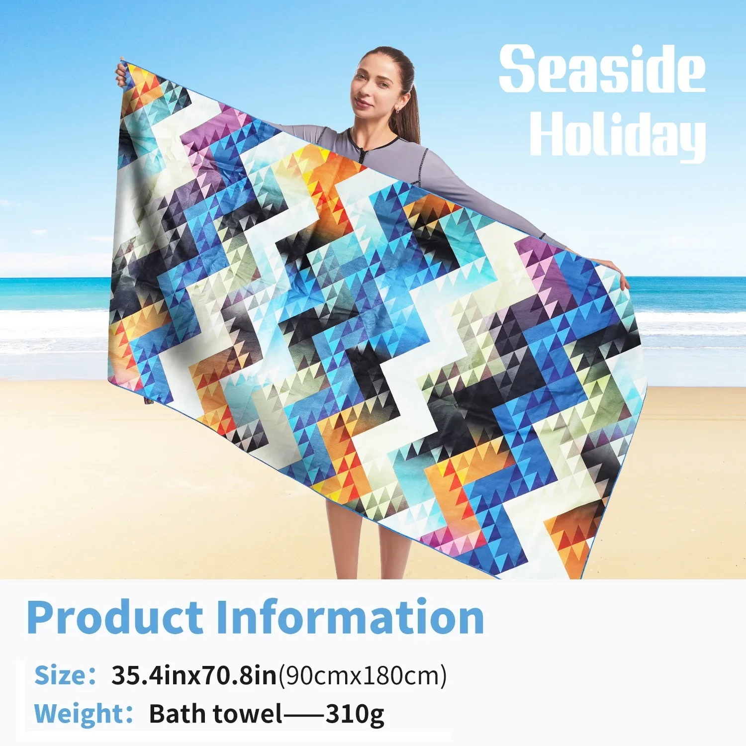 HiTurbo Microfiber Quick Drying Beach Towels , Ultra Lightweight, Fast-drying Super Absorbent Bohemian Printing