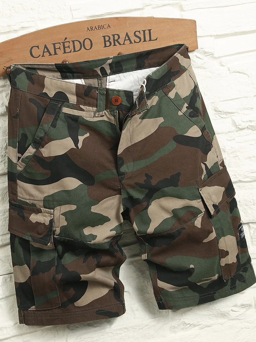 

2025 Summer Men's Thi Elastic American Retro Workwear orts Casual Mid-length Pants Trendy Brand Five-Point orts