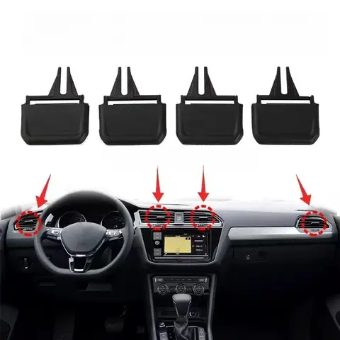 전면 대시 보드는 VW Tiguan L MK2 Rline 2017-2021 용 클립 에어 AC 벤트 컨디셔닝 콘센트를 조정합니다.