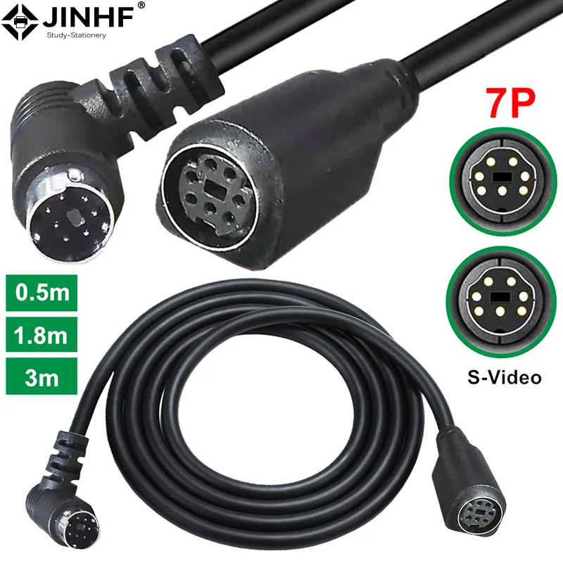 3m S-Video Mini DIN 7-Pin Splitter Cable For Computer TV Monitor Camera Projector Video Recorder DVR/PVR DVD Cable Adapter