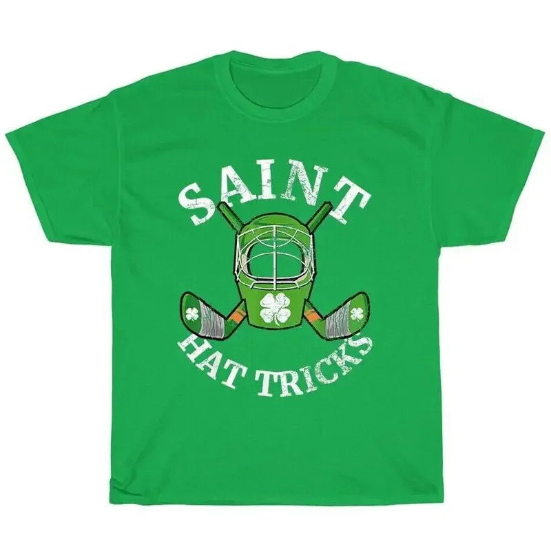 

Saint Hat Tricks Hockey Player Shamrock St Patricks Day T-Shirt Unisex Tee Gift