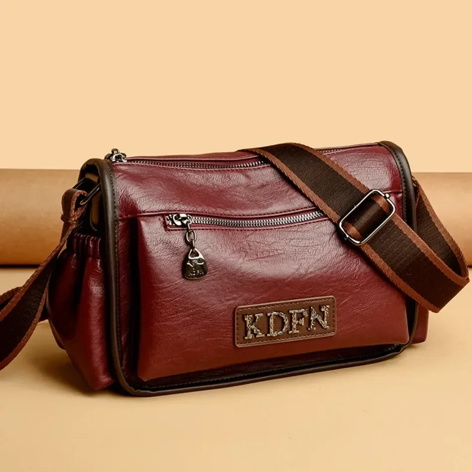 High-quality Leather Handbags for Women Luxury Designer Shoulder Crossbody Bags Soft New Ladies Casual Tote Messenger Bag 2024