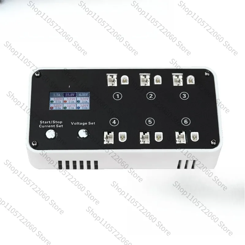 For 6-Port 1S LiPo Battery Charger Discharger, Color LCD Screen, Battery Storage Charger for Tiny Whoop RC Car Boat Model