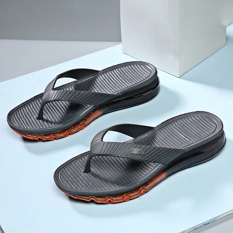 Summer men's new Korean version outdoor versatile flip-flops cool slippers beach shoes full palm air cushion