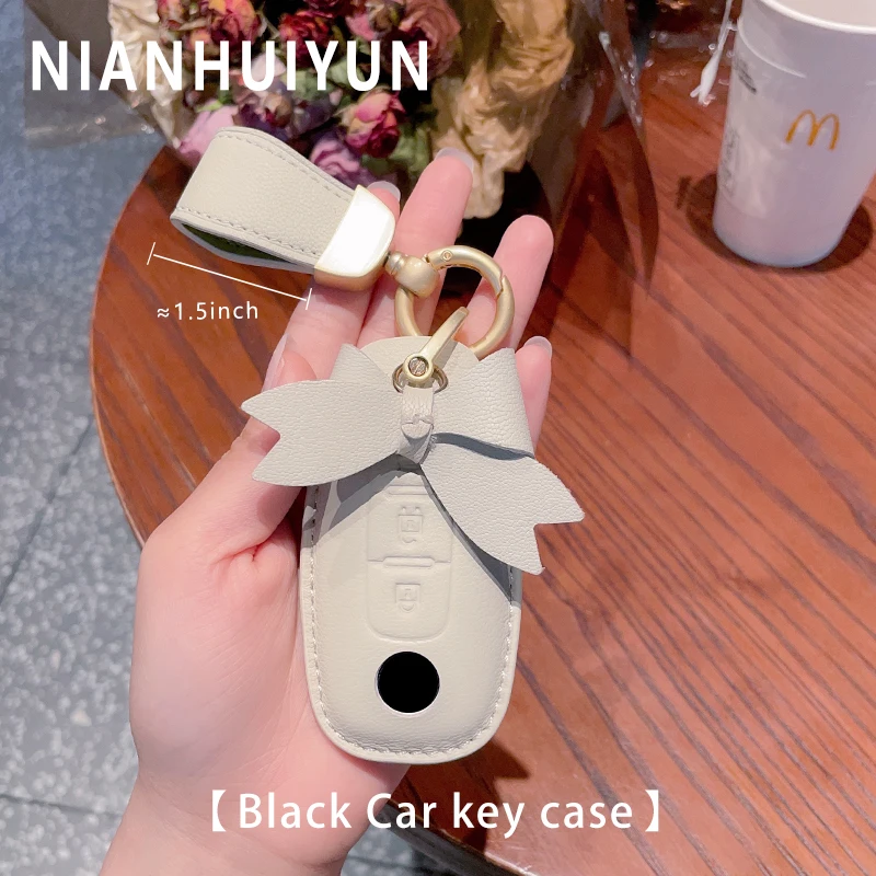 Leather Car Remote Key Case For Nissan Tiida Teana Sylphy Qashqai J12 3Buttons Auto Key High-end Shell Protection Accessories