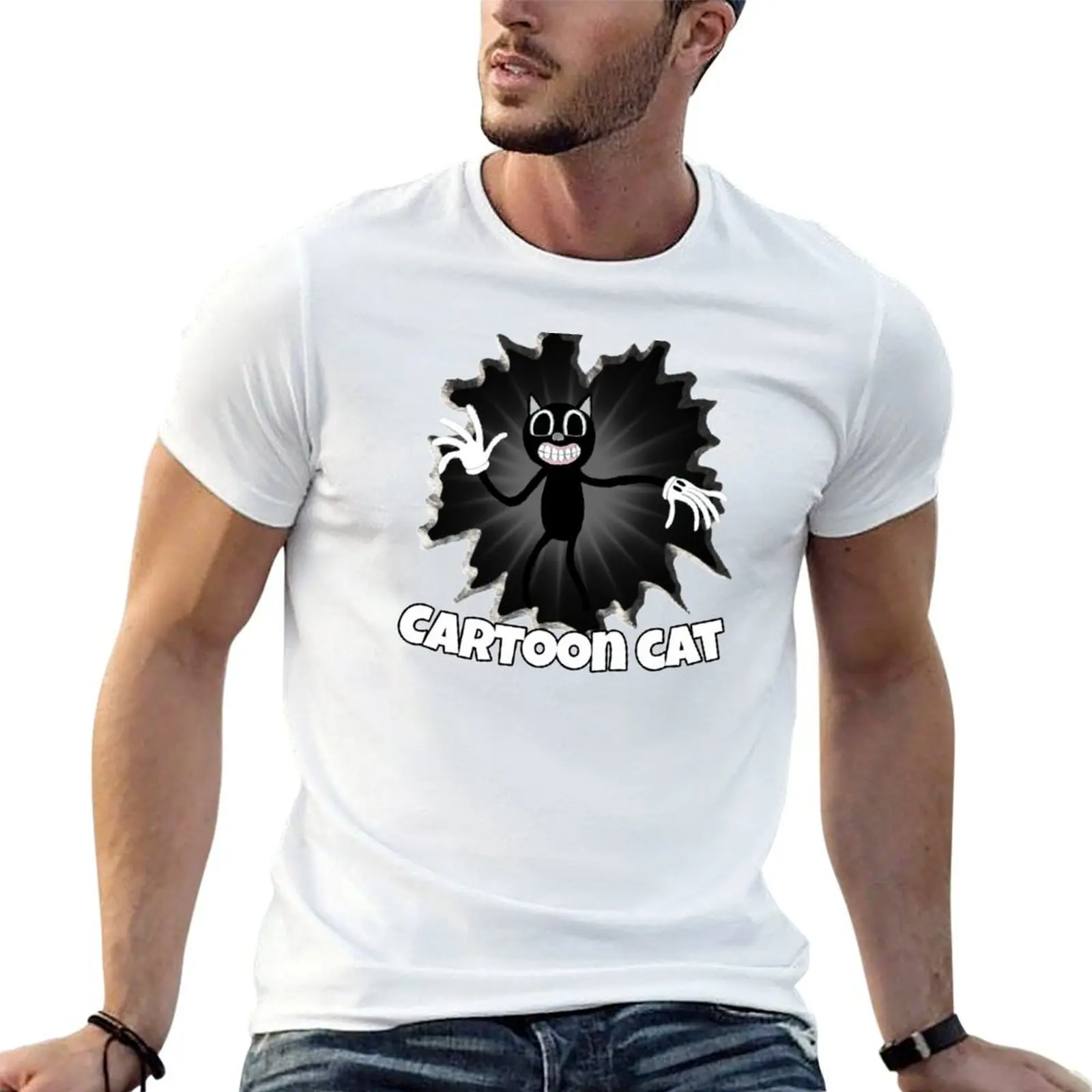 

Cartoon cat T-Shirt t shirts cotton 100% t shirt man cotton T-Shirt