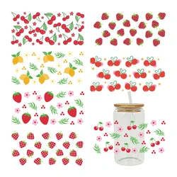 UV DTF Transfers Stickers, Cup Wraps, Fruit, Strawberry, Cherry Printed, DIY Glass, Ceramic Metal Leather, 3D, 16oz D7325